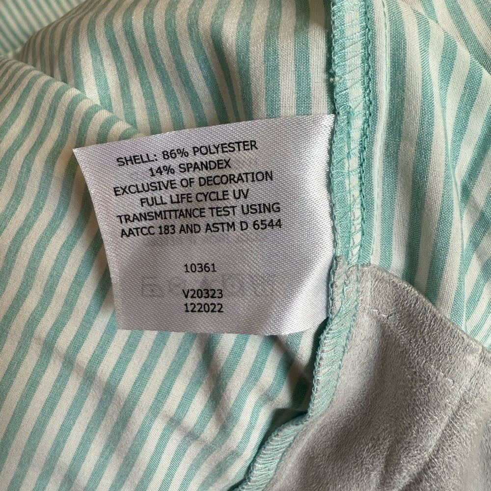 Coolibar Mint Striped Button Down Shirt - image 3
